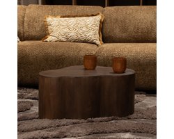 Giga Meubel Salontafel Moos - Organisch Donkerbruin Hout - 70x50x30cm
