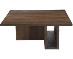 Giga Meubel Salontafel Onni - Vierkant Donkerbruin Hout - 85x85x34cm