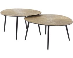 Giga Meubel Salontafel Ray Metal - Organisch - Brons Metaal - Set van 2