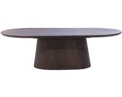 Giga Meubel Salontafel Stijn - Deens Ovaal Donkerbruin Hout - 130x60x35cm