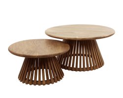 Giga Meubel Salontafel Tweak Conisch - Hout - Set van 2 - 80x80x40cm