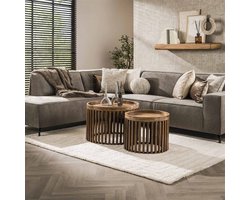 Giga Meubel Salontafel Tweak - Naturel Hout - Set van 2 - 65x65x40cm