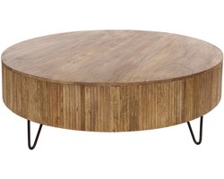 Giga Meubel Salontafel Wave - Naturel Mangohout - Ø120x38cm