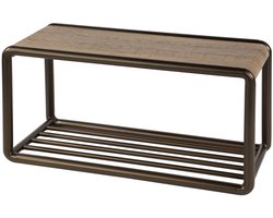 Giga Meubel Schoenenbank Luno - Bruin Metaal - 80x35x40cm