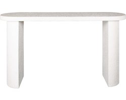 Giga Meubel Sidetable Arch Stone - Ovaal - Wit - Marmer - 140x70x77cm