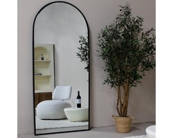Giga Meubel Spiegel Bowie - Zwart Metaal - 80x3x200cm