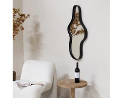 Giga Meubel Spiegel Dory - Organisch - Zwart - 110cm