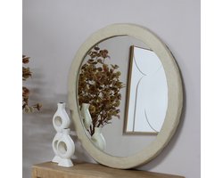Giga Meubel Spiegel Paige - Rond - Naturel - 110cm