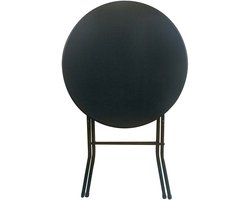 Giga Meubel Statafel Zwart Ø80cm - Inklapbaar - 80x80x110cm - Incl. Statafelrok Zwart