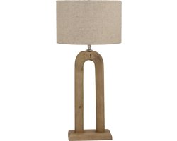 Giga Meubel Tafellamp Micky - Naturel - Mangohout - 60cm