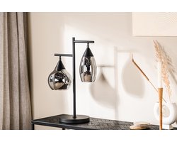 Giga Meubel Tafellamp Pleun Smoke Glas – 2-lichts – E27 – 22x22x60 cm