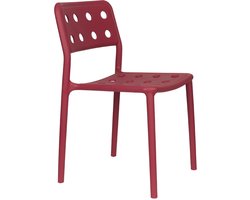Giga Meubel Tuinstoel Serra - Rood - 53x46x80cm - Set van 4
