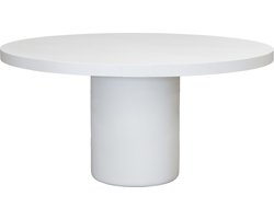 Giga Meubel Tuintafel Eden - Rond 150cm - Wit Eco Composiet - Betonlook