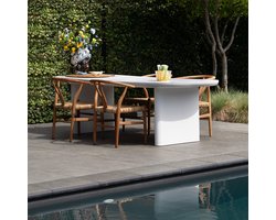 Giga Meubel Tuintafel Maya - Deens Ovaal 240cm - Wit Eco Composiet