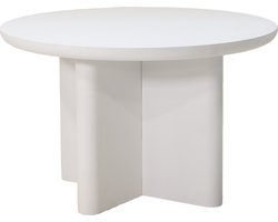 Giga Meubel Tuintafel Miso - Rond 120cm - Wit betonlook - Acryl Coating