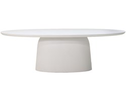 Giga Meubel Tuintafel Ovaal Myrna - Wit Betonlook - 200x110x74cm