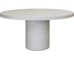 Giga Meubel Tuintafel Rond Eden - Beige Eco Composiet Betonlook - Ø120cm