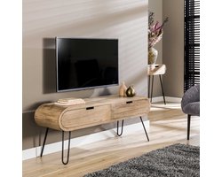 Giga Meubel Tv-meubel Barrel - Naturel Hout - 135x35x50cm