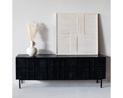 Giga Meubel Tv-meubel Koen - Zwart Mangohout - 160x40x56cm
