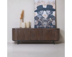 Giga Meubel Tv-meubel Tora - Mangohout/Metaal - Donkerbruin - 170x45x57cm