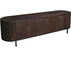 Giga Meubel Tv-Meubel Tora - Mangohout/Metaal - Donkerbruin - 200cm