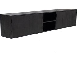 Giga Meubel Tv-meubel Zen - Zwart Mangohout - 200x30x40cm