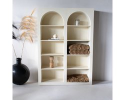 Giga Meubel Vakkenkast Fien - MDF/Beton Ciré - Beige - 150x38x210cm