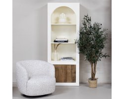 Giga Meubel Vakkenkast Miné - Beton Ciré - Beige - 80x38x210cm