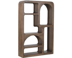 Giga Meubel Vakkenkast Yuki - Donkerbruin Hout - 120x34x180cm