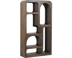 Giga Meubel Vakkenkast Yuki - Donkerbruin Hout - 90x34x160cm