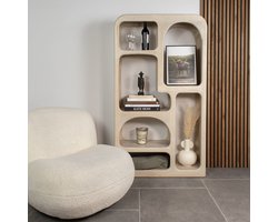 Giga Meubel Vakkenkast Yuki - Mangohout - Beige - 90x34x161cm
