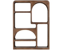 Giga Meubel Vakkenkast Yuki XXL - Donkerbruin Hout - 150x34x200cm