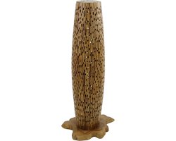Giga Meubel Vloerlamp Bars - Naturel Teakhout - 2-Lichts - 40x40x104cm
