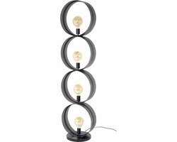Giga Meubel Vloerlamp Ring - 4-Lichts - 40x30x162cm - Zwart Metaal