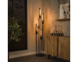 Giga Meubel Vloerlamp Tube - Zwart Metaal - 5-Lichts - 30x30x176cm