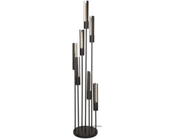 Giga Meubel Vloerlamp Tube - Zwart Metaal - 7-Lichts - 35x35x186cm