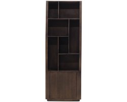 Giga Meubel Wandkast Finn - Donkerbruin Mangohout - 80x45x220cm