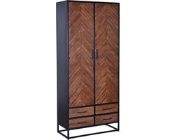 Giga Meubel Wandkast Isa - Bruin Hout - 90x40x200cm