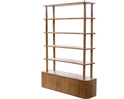 Giga Meubel Wandkast Leco - Mangohout - Naturel - 160x40x210cm