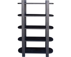 Giga Meubel Wandkast Luuk - Mangohout - Zwart - 120x38x190cm