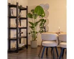 Giga Meubel Wandkast Luuk - Mangohout - Zwart - 160x38x190cm