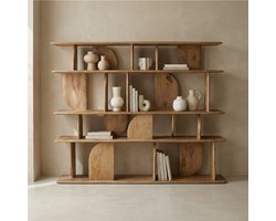 Giga Meubel Wandkast Solis - Mangohout - Naturel - 170x35x140cm