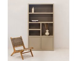 Giga Meubel Wandkast Xander - Hardhout/Hout - Beige - 120x45x220cm