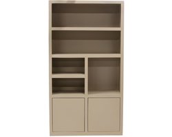 Giga Meubel Wandkast Xander - Hardhout/Hout - Beige - 120x45x220cm