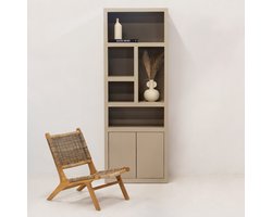Giga Meubel Wandkast Xander - Hout/Hardhout - Beige - 80x45x220cm