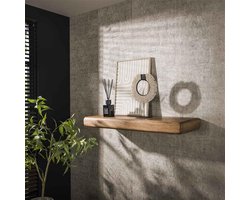 Giga Meubel Wandplank Sleek - Naturel Hout - 118x35x10cm