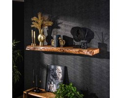 Giga Meubel Wandplank Tree - Naturel Acaciahout - 150x25x8cm