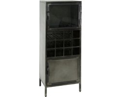 Giga Meubel Wijnkast Ruff - Zwart Metaal - 55x40x135cm