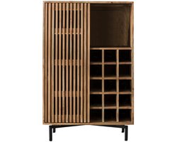 Giga Meubel Wijnkast Slide - Naturel Acaciahout - 80x43x122cm