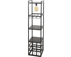 Giga Meubel Wijnreklamp Decorate - Zwart Metaal - 1-Lichts - 33x35x132cm